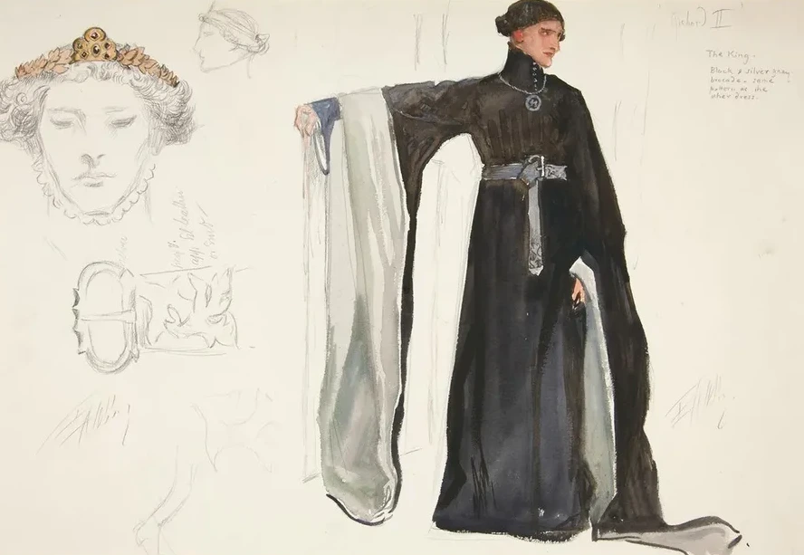 Richard II, costume sketch for Henry Irving's 1898 Planned Production of Richard II
