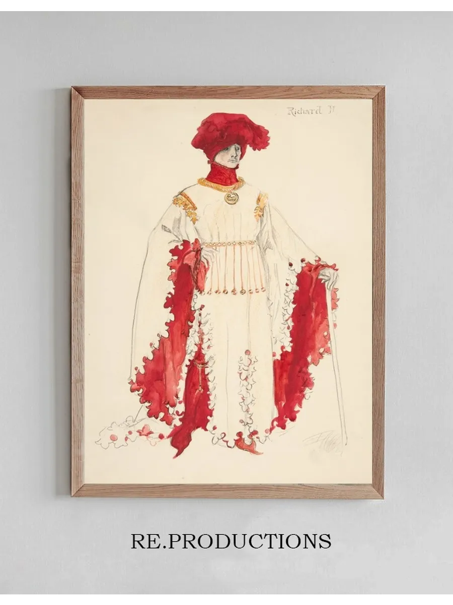 Richard II, costume sketch for Henry Irving's 1898 Planned Production of Richard II