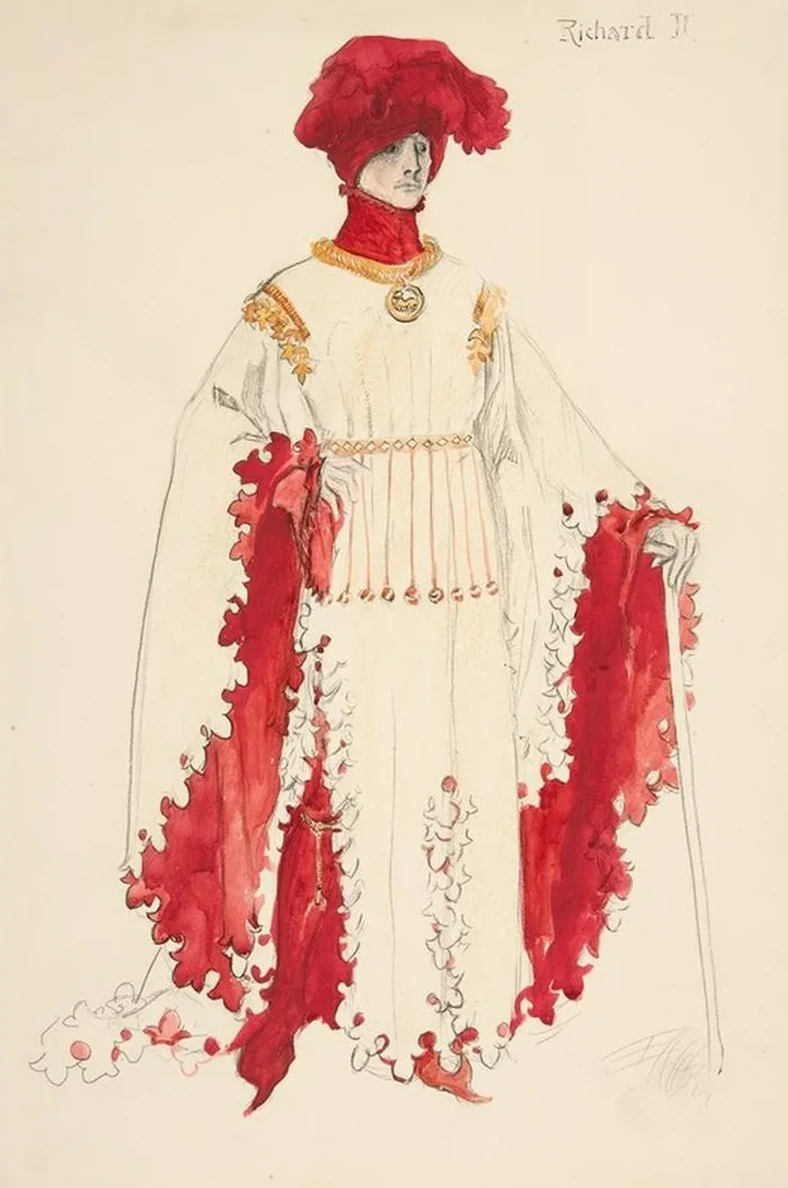 Richard II, costume sketch for Henry Irving's 1898 Planned Production of Richard II