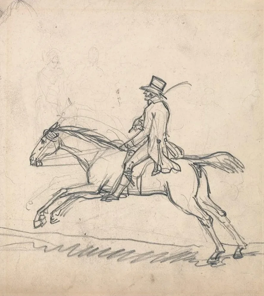 Rider Galloping to Left