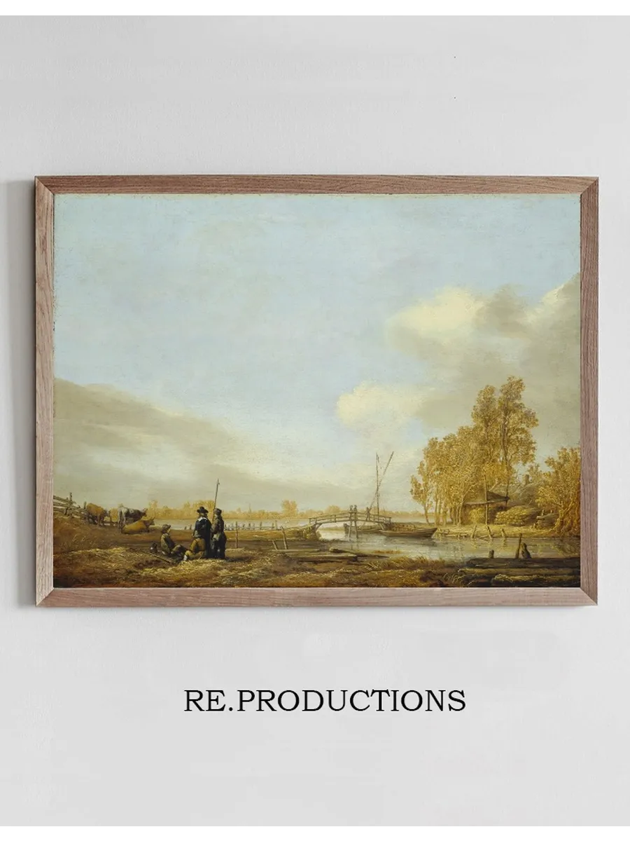 River Landscape with Footbridge