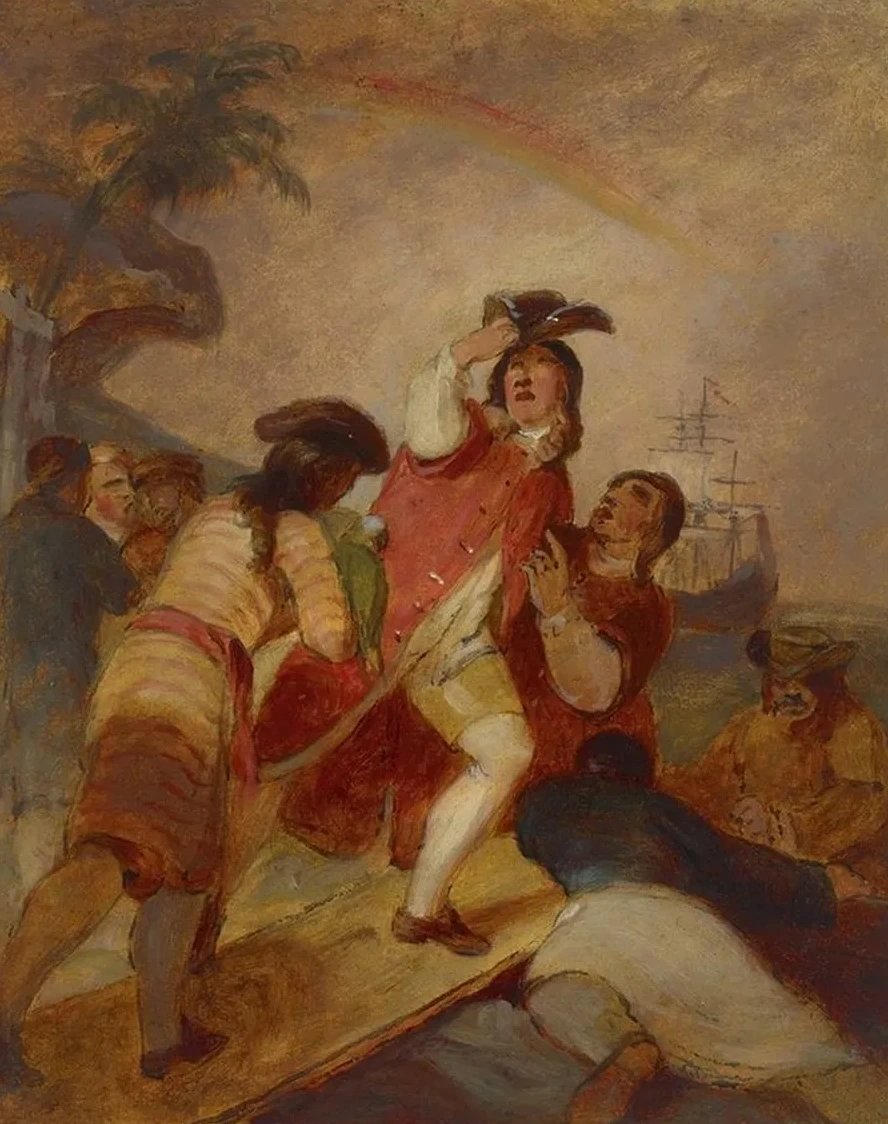 Robinson Crusoe and His Man Friday Leave the Island