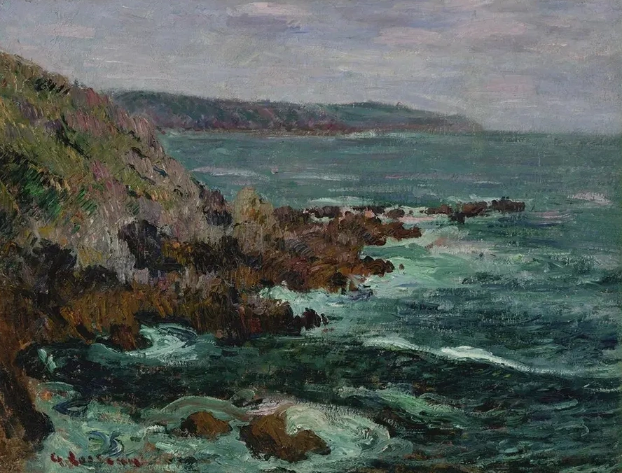 Rochers Dominant la Mer En Bretagne