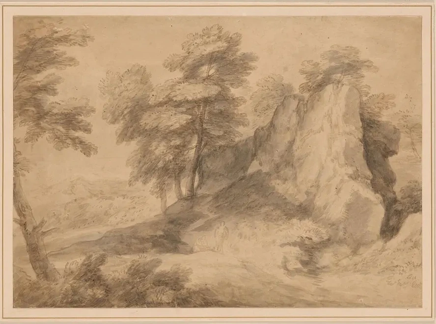 Rocky Wooded Landscape with Figures