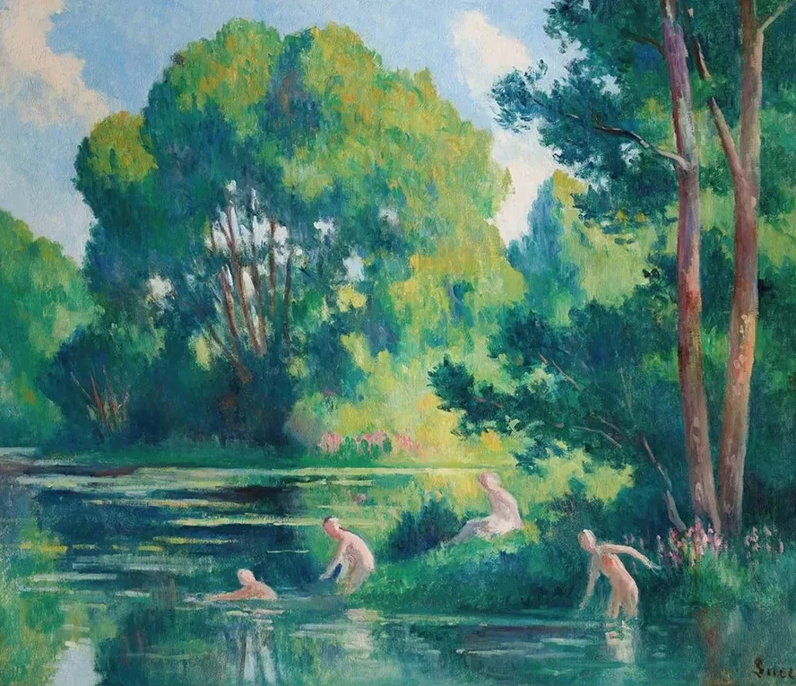 Rolleboise, Baignade Dans le Petit Bras de la Seine