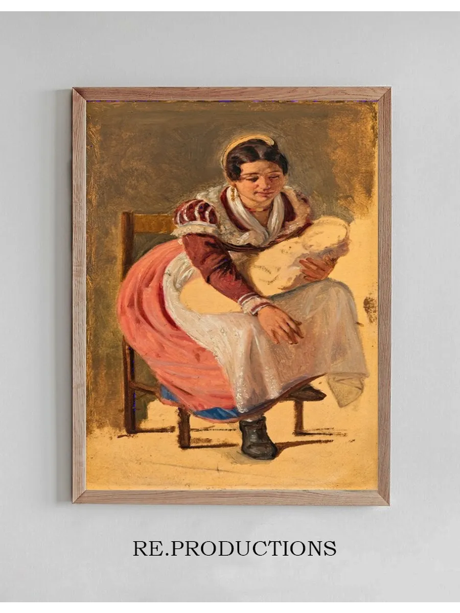 Roman woman with a child. Study for The St. Anthony Feast Day in Rome