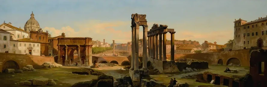 Rome, A View Of The Forum In Afternoon Light
