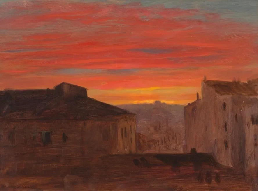 Rooftops at Sunset from the Pincio, Rome