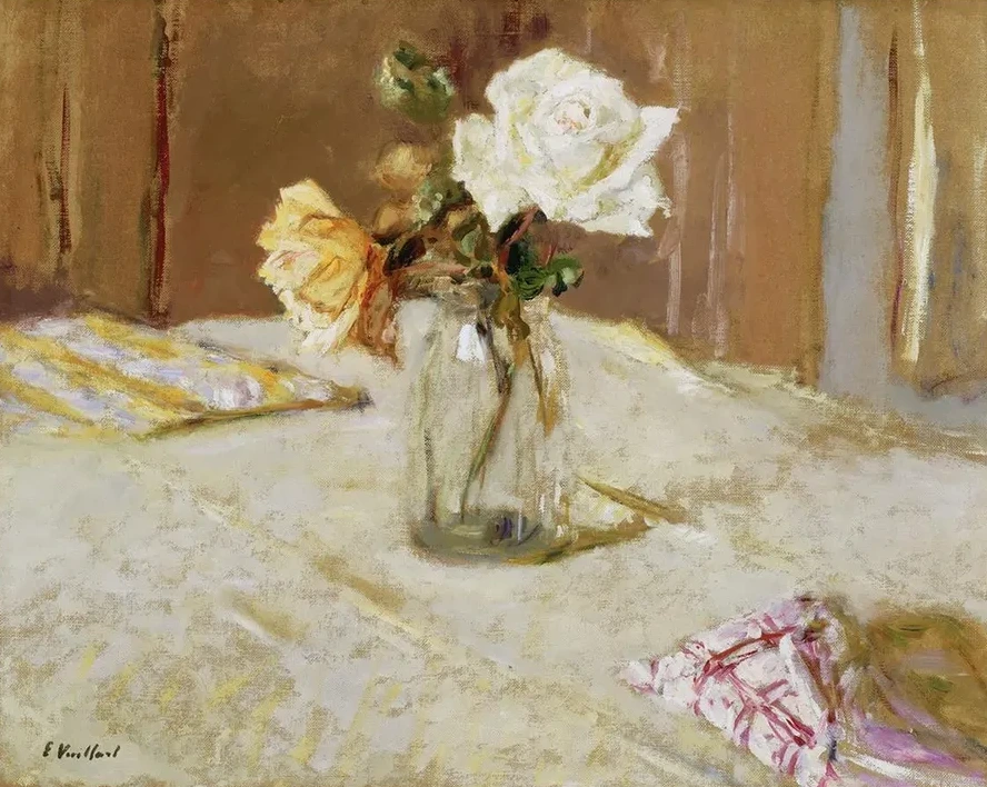 Roses in a Glass Vase