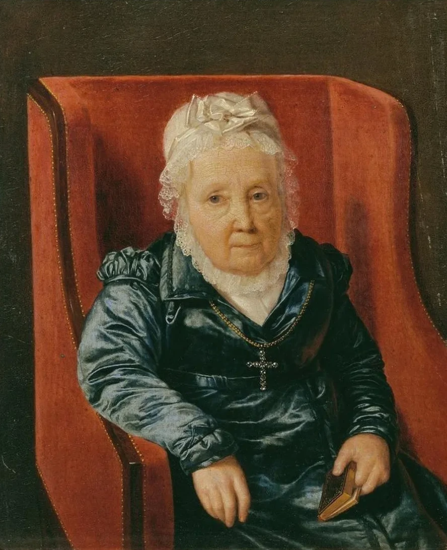 Rosina Wieser im Lehnstuhl