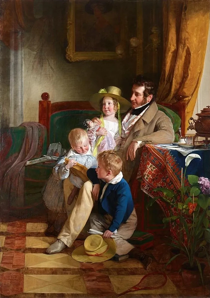 Rudolf von Arthaber Und Seine Kinder Rudolf, Emilie Und Gustav