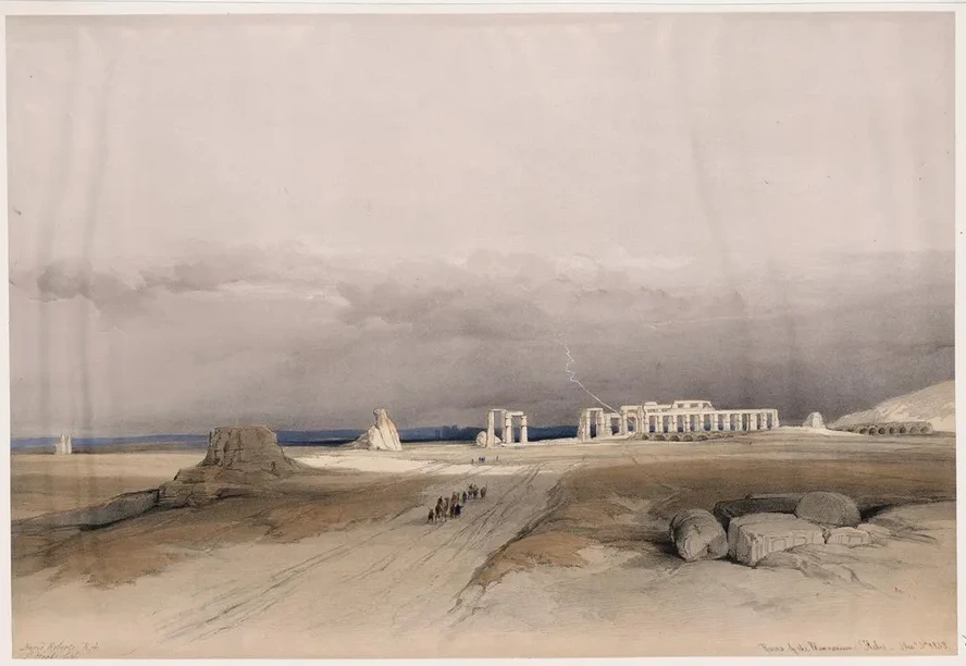 Ruins of the Memnonium, Thebes. Dec. 5th, 1838