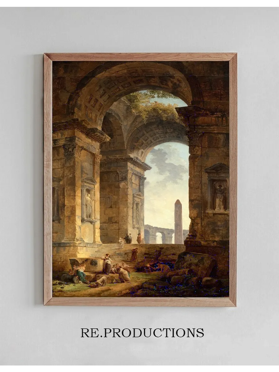 Ruins with an Obelisk in the Distance