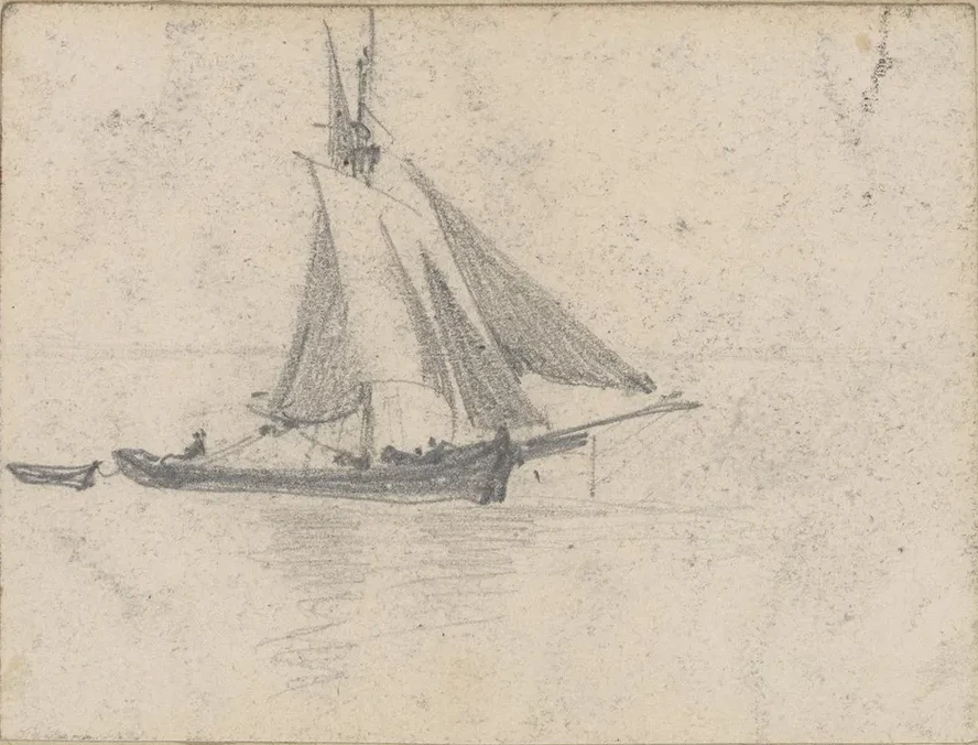 Sailboat Towing Dory
