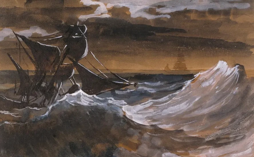 Sailboat on a Raging Sea