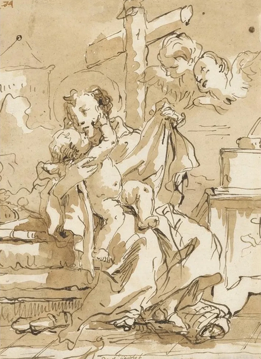 Saint Anthony of Padua with the Christ Child, in an Interior