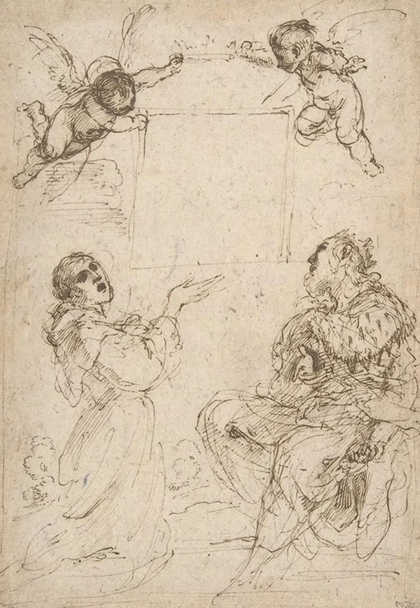 Saint Francis of Assisi and Saint Louis of France Venerating an Image of the Virgin