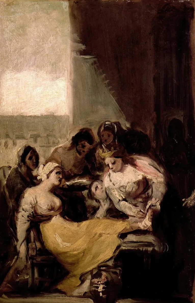 Saint Isabel of Portugal Healing the Wounds of a Sick Woman