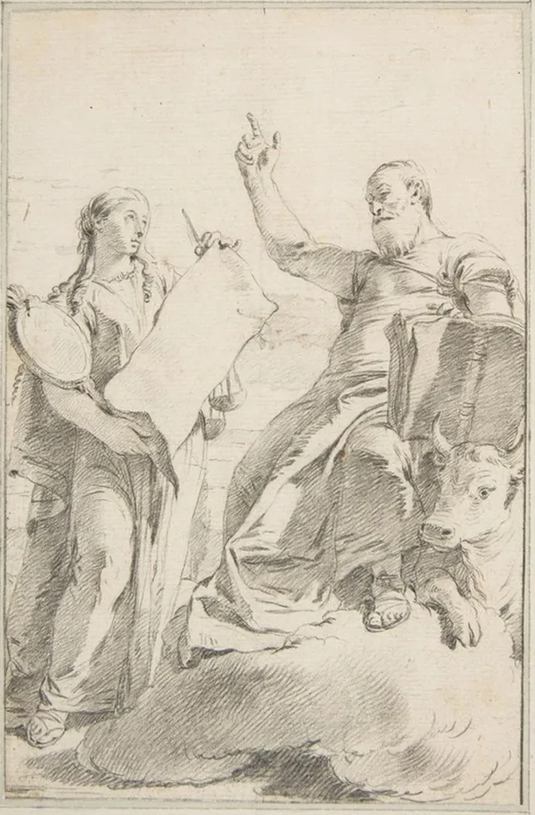 Saint Luke with a Female Allegorical Figure