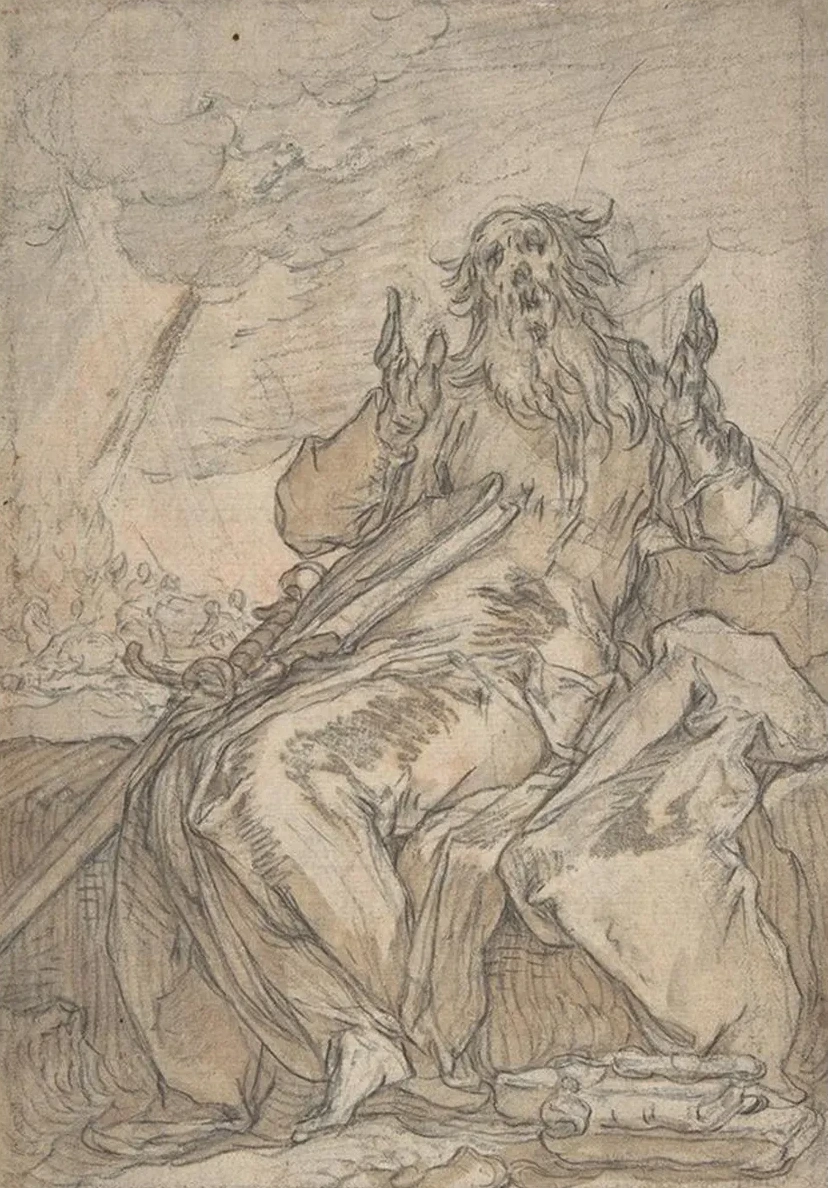 Saint Paul Seated, with His Conversion in the Background