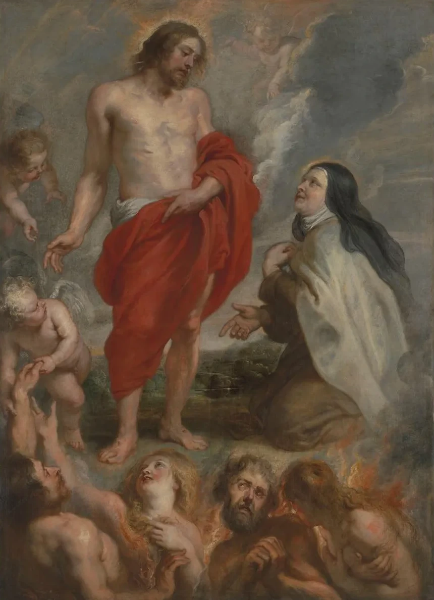 Saint Teresa of Vila Interceding for Bernardino de Mendoza in Purgatory