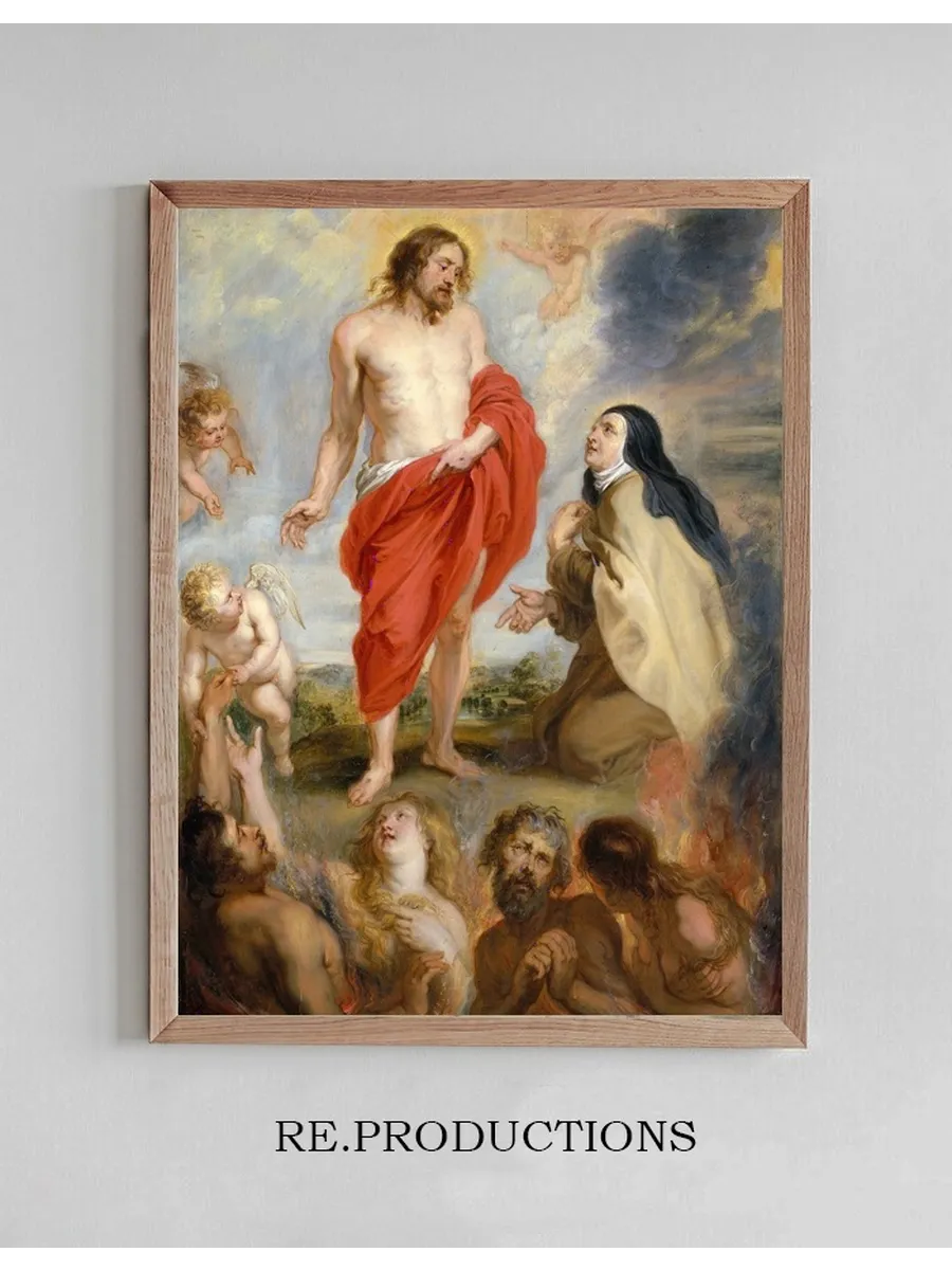 Saint Teresa of Vila Interceding for Souls in Purgatory