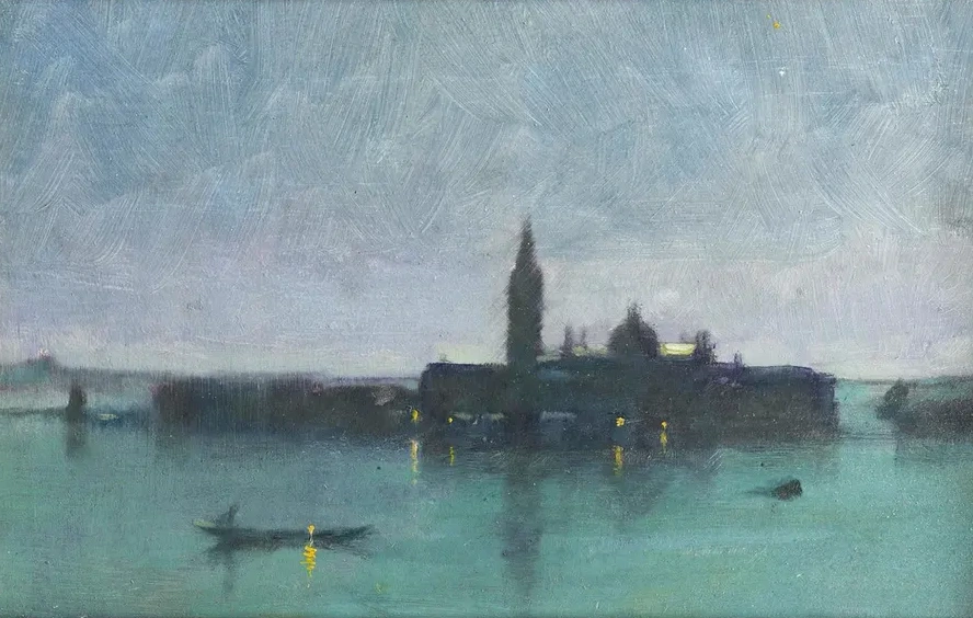 San Giorgio Maggiore From The Lagoon By Moonlight, Venice