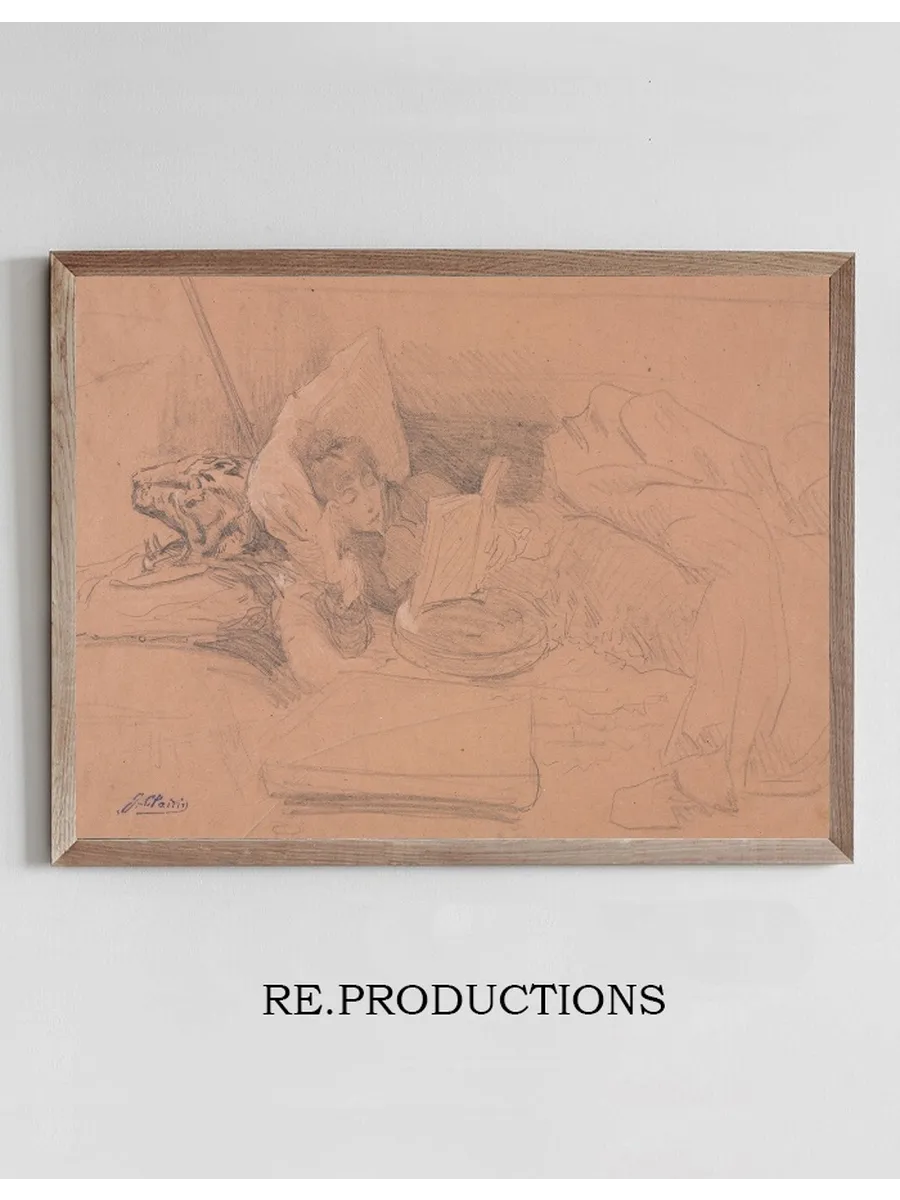 Sarah Bernhardt Reclining on a Divan, Reading
