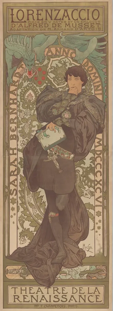 Sarah Bernhardt in Lorenzaccio, Theatre de la Renaissance