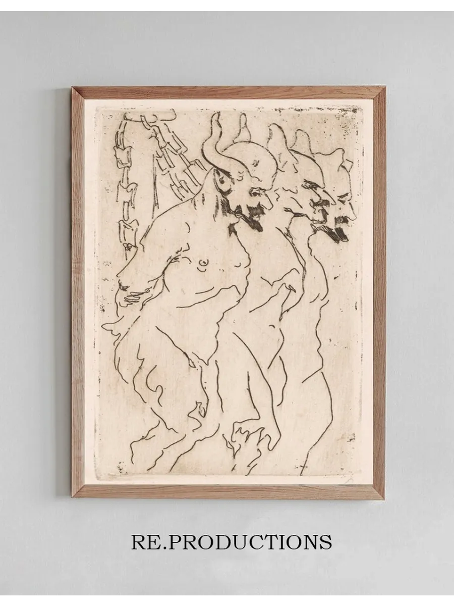Satires. A Caricature of Malczewski, Wycz Kowski and Axentowicz Based on a Drawing by Jacek Malczewski
