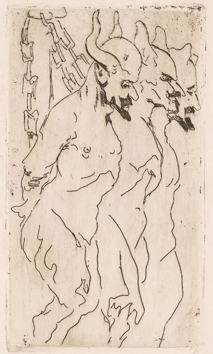 Satires. A Caricature of Malczewski, Wycz Kowski and Axentowicz Based on a Drawing by Jacek Malczewski