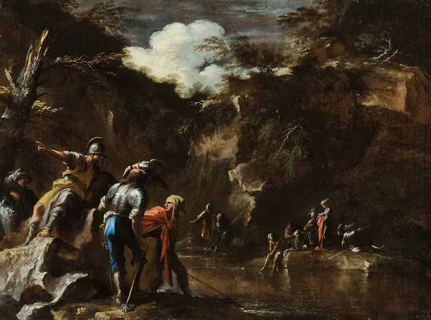 Scene from Greek History Thales Causing the River to Flow on Both Sides of the Lydian Army