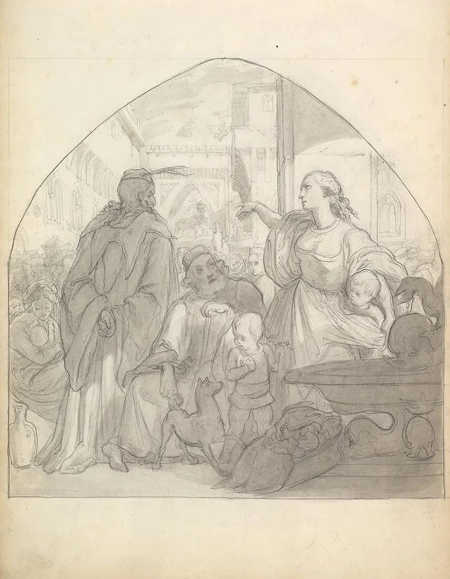 Scene in an Italian City with Figures Near a Fountain