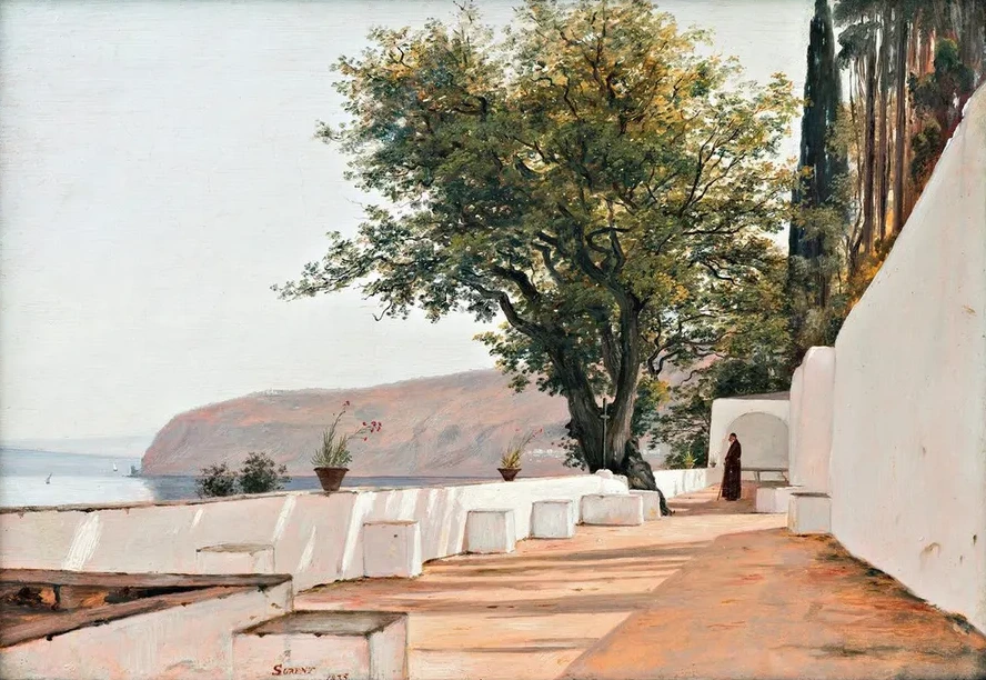 Scene Near Sorrento Overlooking the Sea