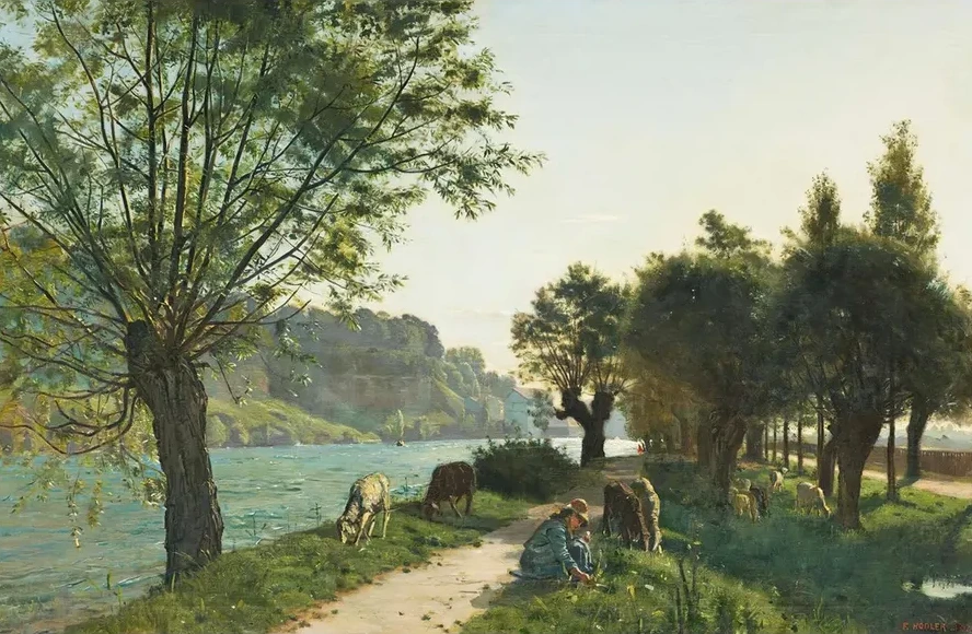 Schafe Am Sentier Des Saules