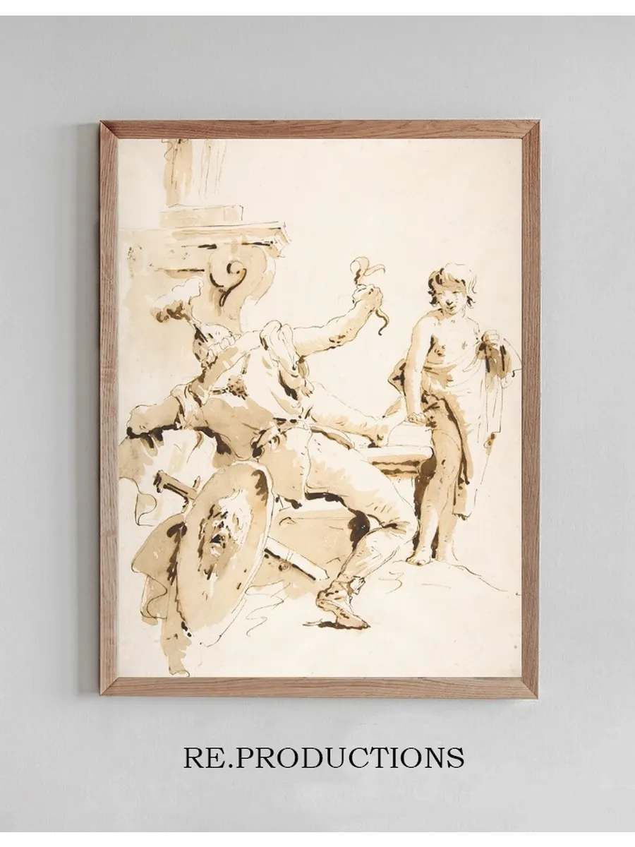 Scherzo di Fantasia Seated Warrior Holding a Serpent, and Standing Youth