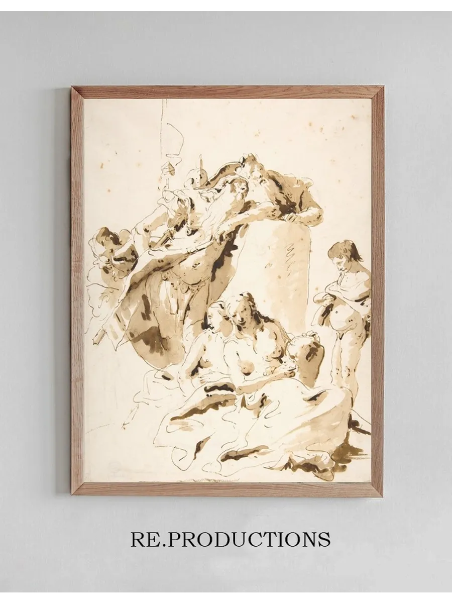 Scherzo di Fantasia Standing Warrior and King with Five Attendants