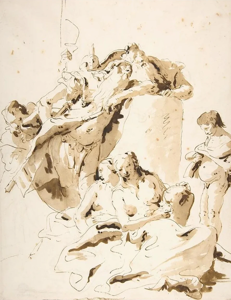 Scherzo di Fantasia Standing Warrior and King with Five Attendants