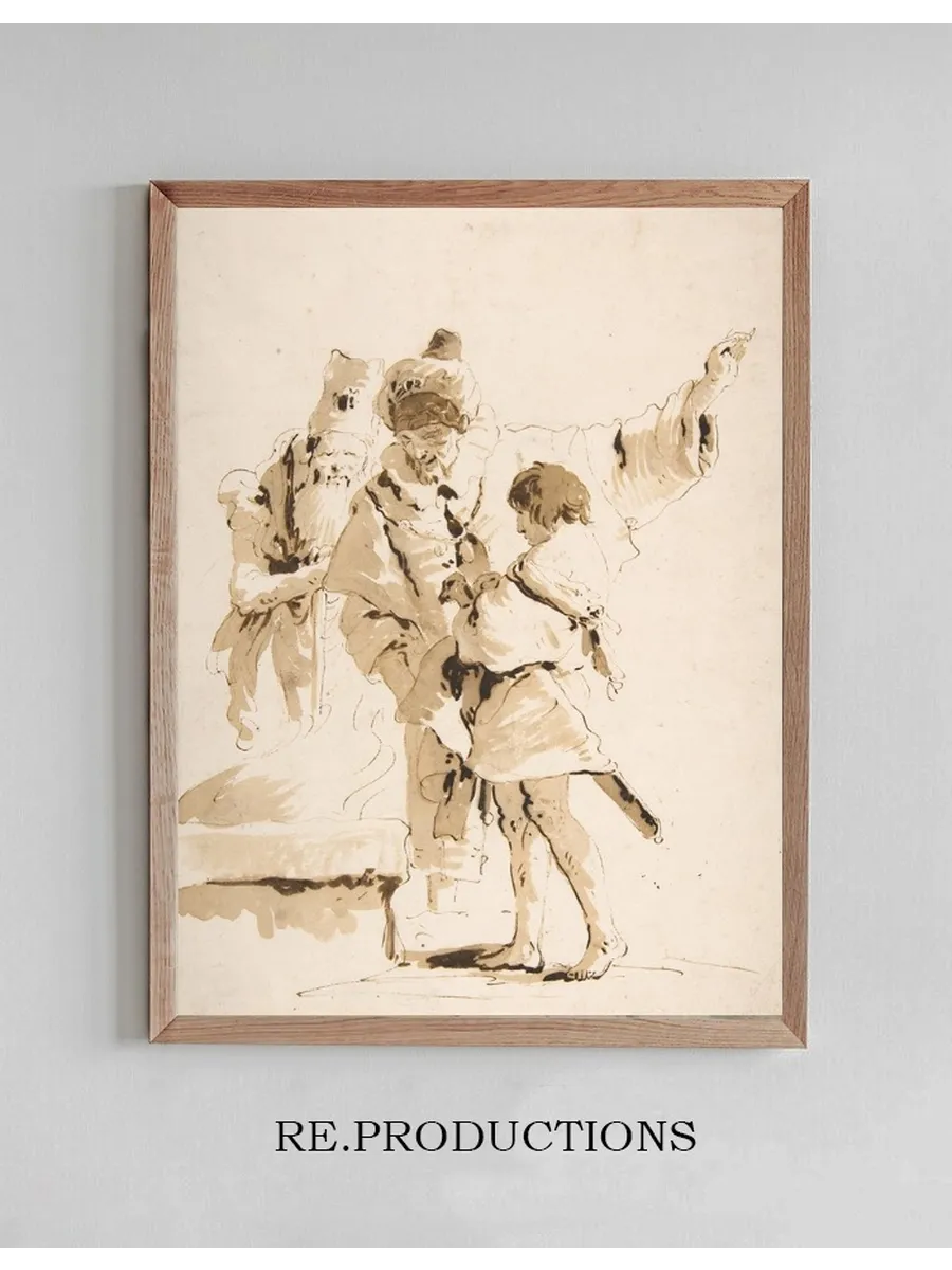 Scherzo di Fantasia Two Standing Orientals and a Standing Youth with a Sword