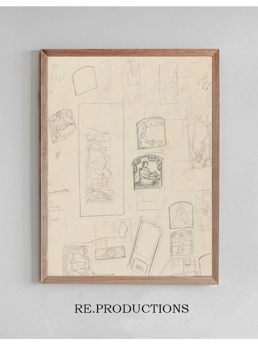 Schetsblad Met Compositie - Studies