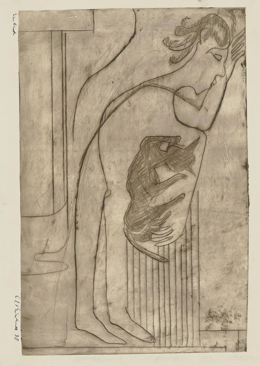 Schlafender mit Katze II