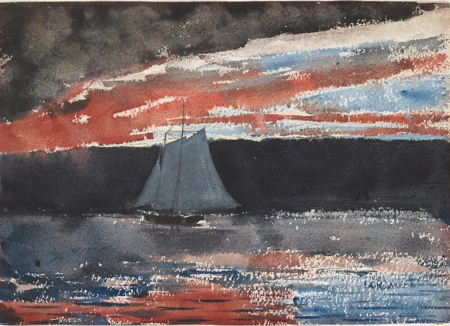 Schooner at Sunset