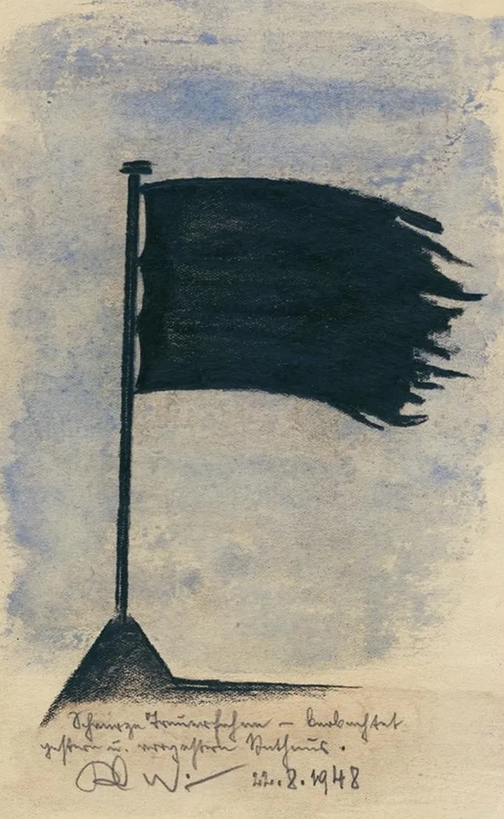 Schwarze Trauerfahne