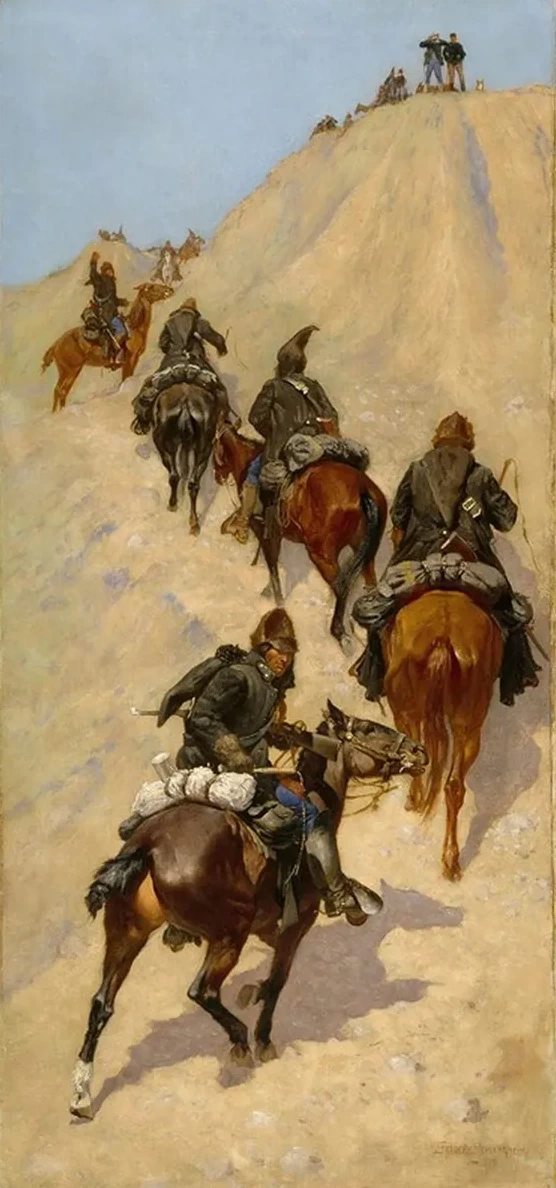 Scouts Climbing a Mountain