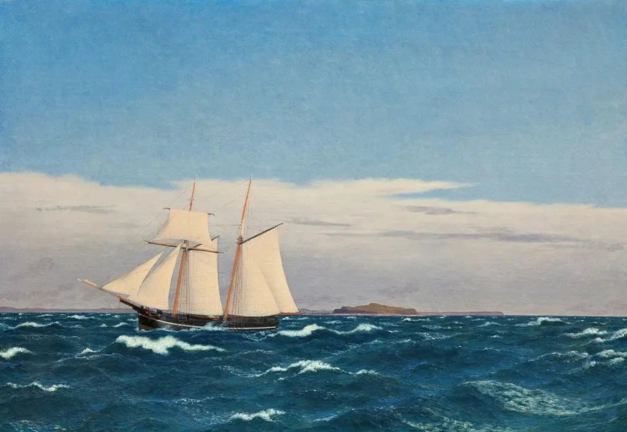 Seascape with the Island of Hjelm and the Coast of Jutland