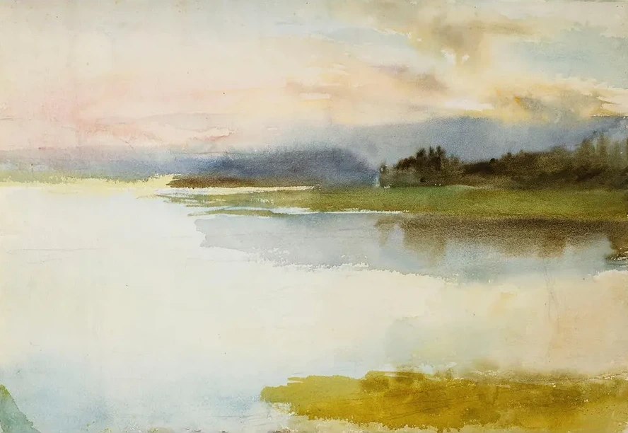 Seashore in the Evening Landscape, Evening