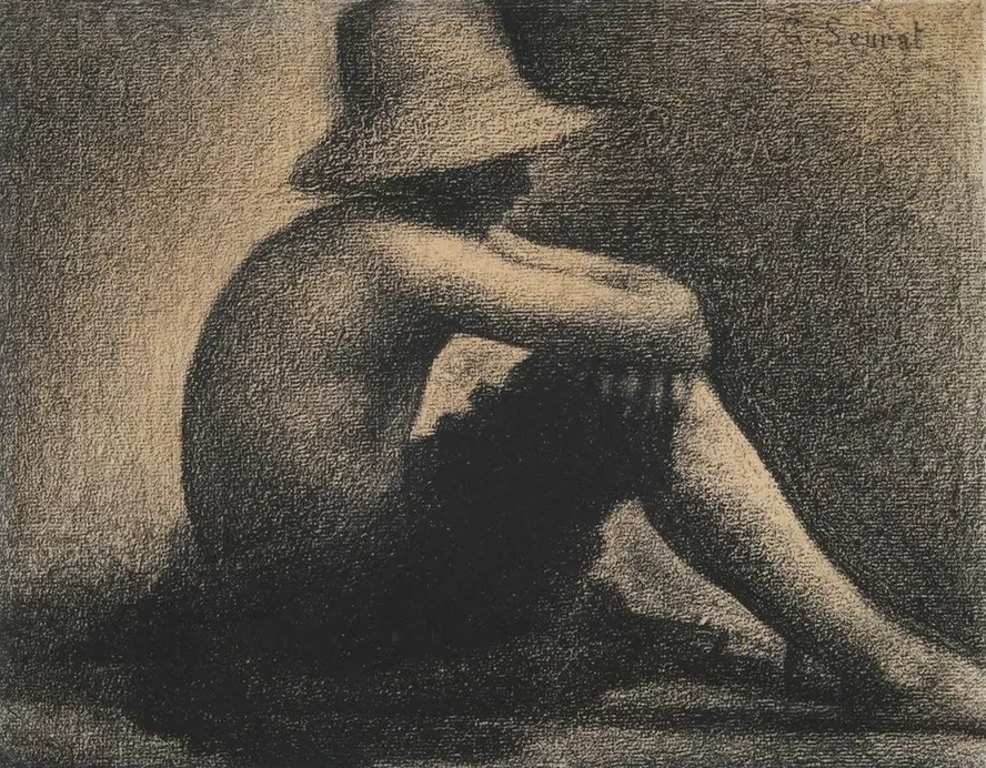 Seated Boy with Straw Hat, study for Bathers atAsni res