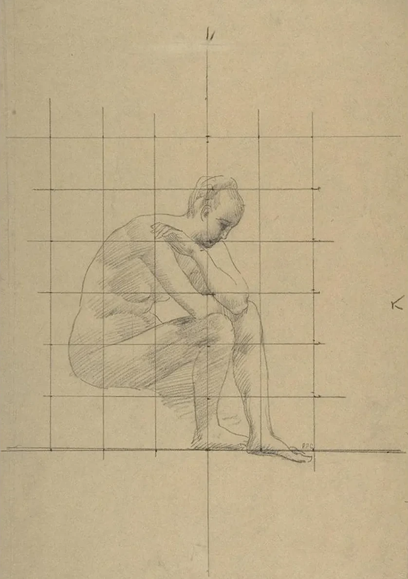 Seated Figure Study for A Vision of Antiquity