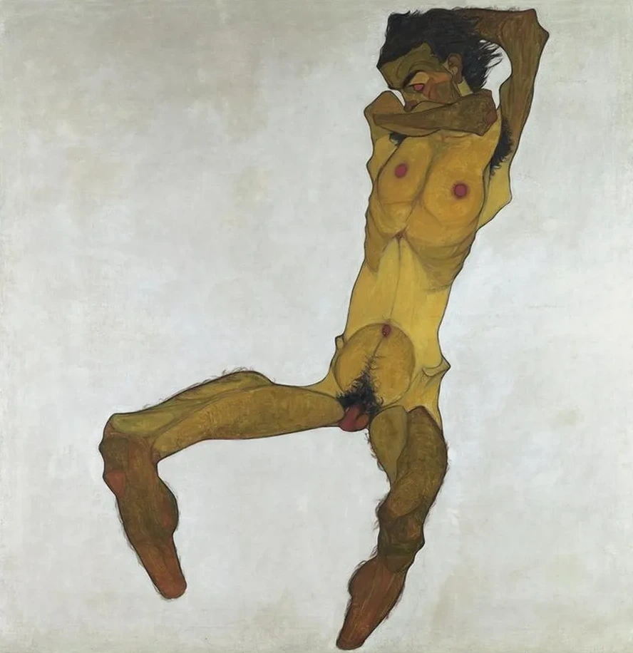 Seated Male Nude (Self - Portrait)