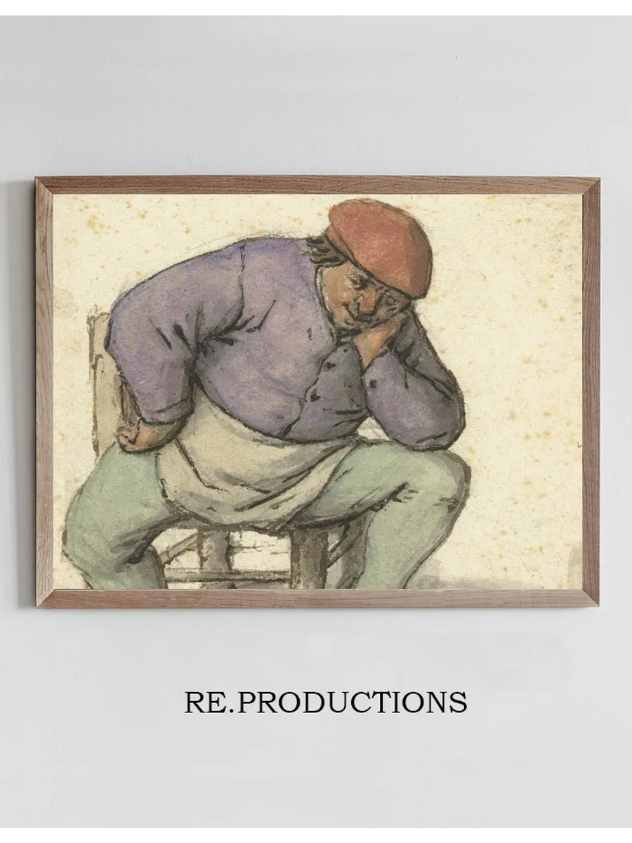 Seated Man, with his Left Foot on a Stove